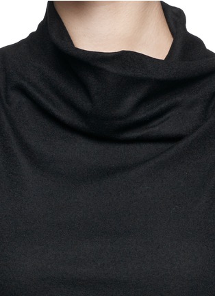 Detail View - Click To Enlarge - HELMUT LANG - Drape neck wool knit sleeveless top