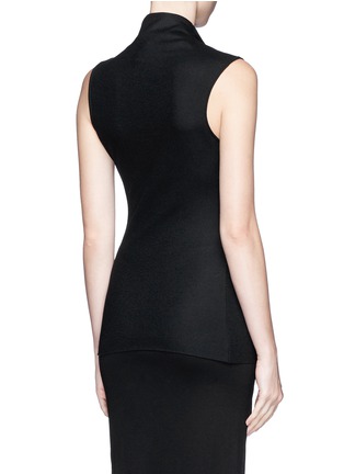 Back View - Click To Enlarge - HELMUT LANG - Drape neck wool knit sleeveless top