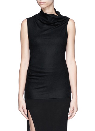 Main View - Click To Enlarge - HELMUT LANG - Drape neck wool knit sleeveless top