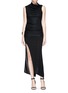 Figure View - Click To Enlarge - HELMUT LANG - Drape neck wool knit sleeveless top