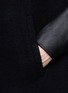 Detail View - Click To Enlarge - THEORY - 'Naomo' leather collar and sleeve felt jacket