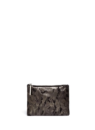 Main View - Click To Enlarge - JIMMY CHOO - Camouflage zip leather pouch