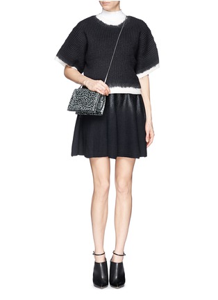 Figure View - Click To Enlarge - 3.1 PHILLIP LIM - Felted contrast trim cropped sweater