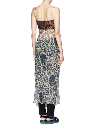 Back View - Click To Enlarge - DRIES VAN NOTEN - 'Darah' bandeau top sheer ikat print maxi dress