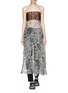 Figure View - Click To Enlarge - DRIES VAN NOTEN - 'Darah' bandeau top sheer ikat print maxi dress