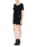 Front View - Click To Enlarge - RAG & BONE - Mabel leather trim dress