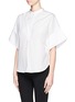 Front View - Click To Enlarge - 3.1 PHILLIP LIM - Oversized rolled cuff collarless shirt