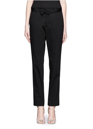 Main View - Click To Enlarge - JIL SANDER - Bow belt straight twill pants