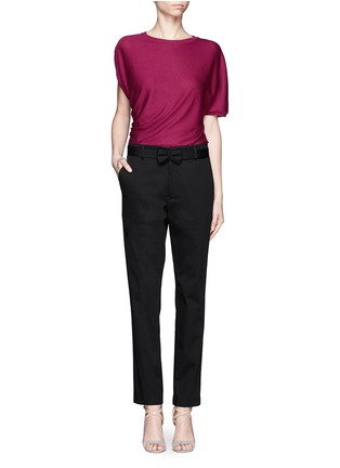 Figure View - Click To Enlarge - JIL SANDER - Bow belt straight twill pants