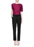 Figure View - Click To Enlarge - JIL SANDER - Bow belt straight twill pants
