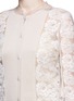 Detail View - Click To Enlarge - LANVIN - Lace sleeve cotton-silk cardigan