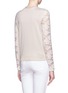 Back View - Click To Enlarge - LANVIN - Lace sleeve cotton-silk cardigan
