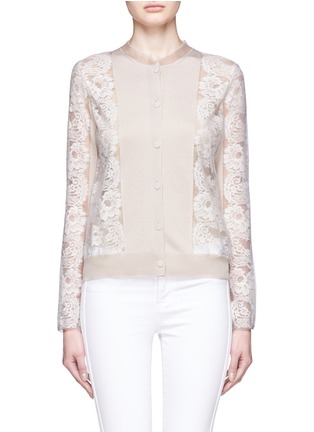 Main View - Click To Enlarge - LANVIN - Lace sleeve cotton-silk cardigan