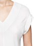 Detail View - Click To Enlarge - THEORY - Silk V-neck rolled-cuff top