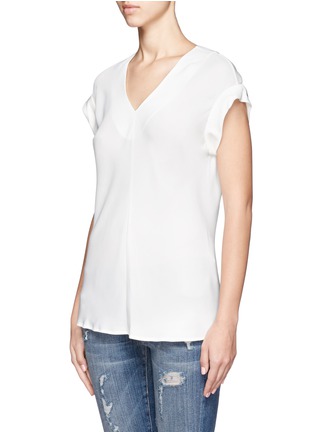 Front View - Click To Enlarge - THEORY - Silk V-neck rolled-cuff top