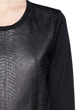 Detail View - Click To Enlarge - HELMUT LANG - Embossed leather panel sweatshirt