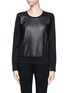 Main View - Click To Enlarge - HELMUT LANG - Embossed leather panel sweatshirt