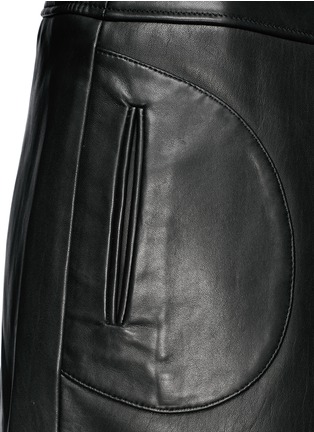 Detail View - Click To Enlarge - THEORY - Overlapped leather mini skirt