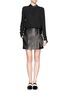 Figure View - Click To Enlarge - THEORY - Overlapped leather mini skirt
