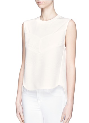 Front View - Click To Enlarge - 3.1 PHILLIP LIM - Chevron front high-low hem sculpted sleeveless top