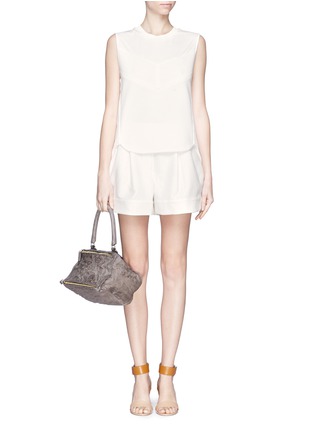 Figure View - Click To Enlarge - 3.1 PHILLIP LIM - Chevron front high-low hem sculpted sleeveless top