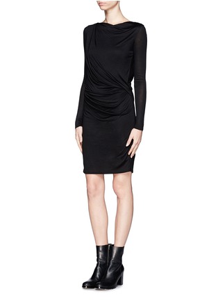 Front View - Click To Enlarge - HELMUT LANG - Wrapped open back draped dress