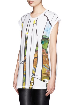 Front View - Click To Enlarge - 3.1 PHILLIP LIM - Embellished printed muscle cotton tank top