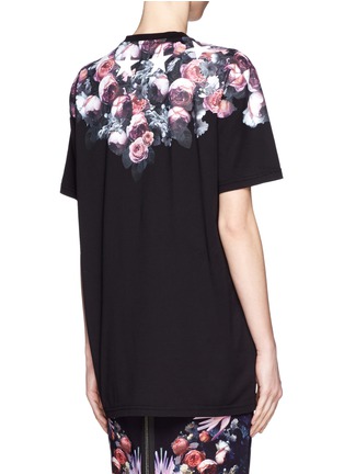 Back View - Click To Enlarge - GIVENCHY - Star rose print T-shirt