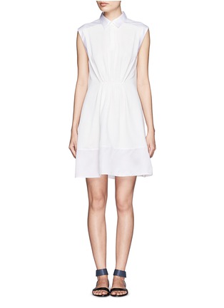 Main View - Click To Enlarge - 3.1 PHILLIP LIM - Gathered front sleeveless collared shirt dress