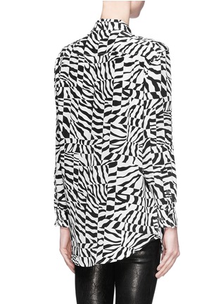 Back View - Click To Enlarge - EQUIPMENT - Major geometric zebra print silk shirt
