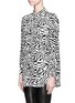 Front View - Click To Enlarge - EQUIPMENT - Major geometric zebra print silk shirt