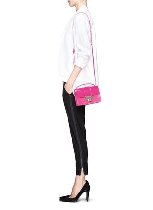 Figure View - Click To Enlarge - JIMMY CHOO - 'Rebel' patent suede crossbody bag