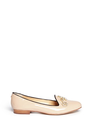 Main View - Click To Enlarge - KATE SPADE - 'Pilar' jewel patent leather slip-ons