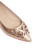 Detail View - Click To Enlarge - KATE SPADE - 'Gerona' perforated metallic leather flats