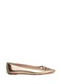 Main View - Click To Enlarge - KATE SPADE - 'Gerona' perforated metallic leather flats