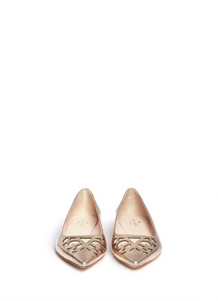 Figure View - Click To Enlarge - KATE SPADE - 'Gerona' perforated metallic leather flats