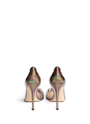 Back View - Click To Enlarge - GIANVITO ROSSI - Clear PVC metallic leather pumps