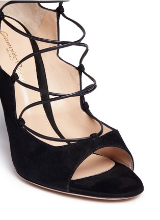 Detail View - Click To Enlarge - GIANVITO ROSSI - Lace-up suede sandals
