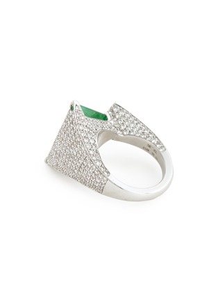 Figure View - Click To Enlarge - SAMUEL KUNG - Diamond jade 18k white gold ring