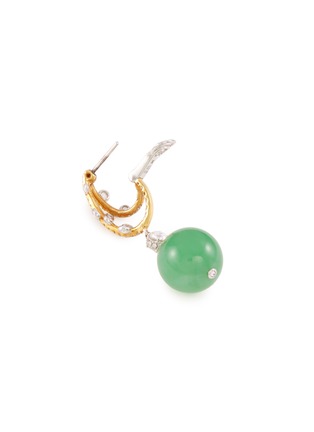 Detail View - Click To Enlarge - SAMUEL KUNG - Diamond jade 18k gold earrings