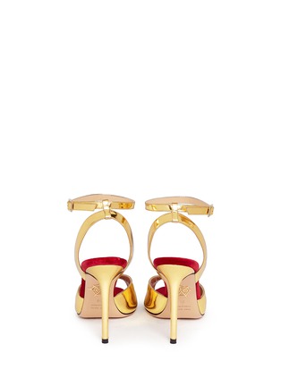 Back View - Click To Enlarge - CHARLOTTE OLYMPIA - 'Sophia' dragon charm metallic leather sandals