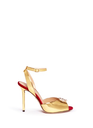 Main View - Click To Enlarge - CHARLOTTE OLYMPIA - 'Sophia' dragon charm metallic leather sandals