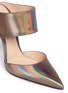 Detail View - Click To Enlarge - GIANVITO ROSSI - Holographic leather stiletto mules