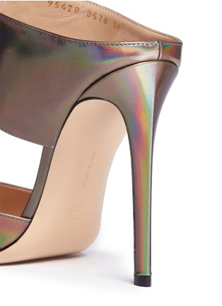 Detail View - Click To Enlarge - GIANVITO ROSSI - Holographic leather stiletto mules