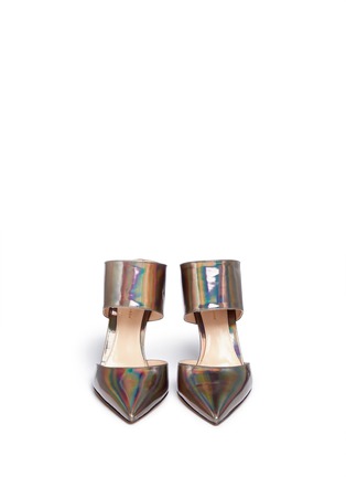 Figure View - Click To Enlarge - GIANVITO ROSSI - Holographic leather stiletto mules