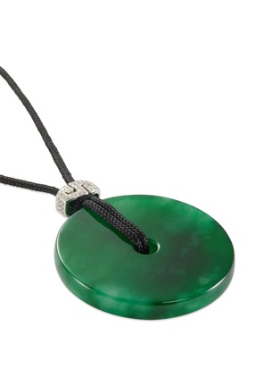 Figure View - Click To Enlarge - SAMUEL KUNG - Diamond jade disc pendant necklace