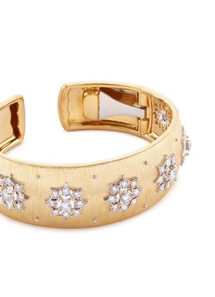Detail View - Click To Enlarge - BUCCELLATI - Diamond floral 18k yellow gold cuff