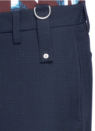 Detail View - Click To Enlarge - OAMC - Windowpane check wool-cotton cropped drift pants