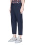 Front View - Click To Enlarge - OAMC - Windowpane check wool-cotton cropped drift pants