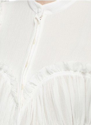 Detail View - Click To Enlarge - ALEXANDER MCQUEEN - Ruffled puff shoulder voile top
